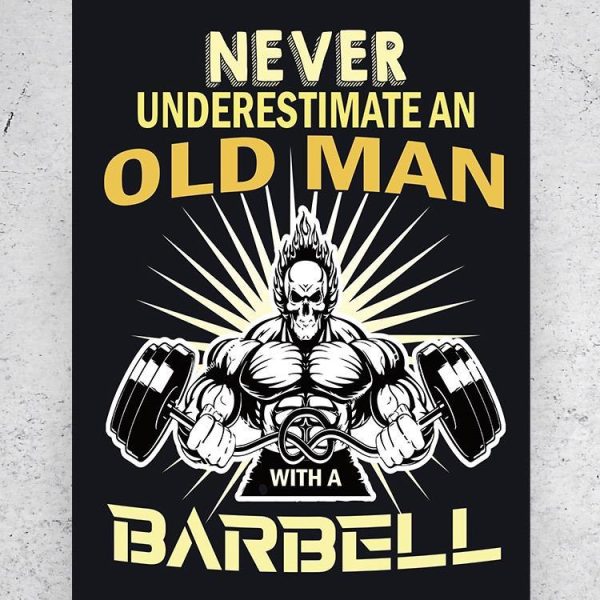 Old Man With A Barbell Poster -Image by Shutterstock