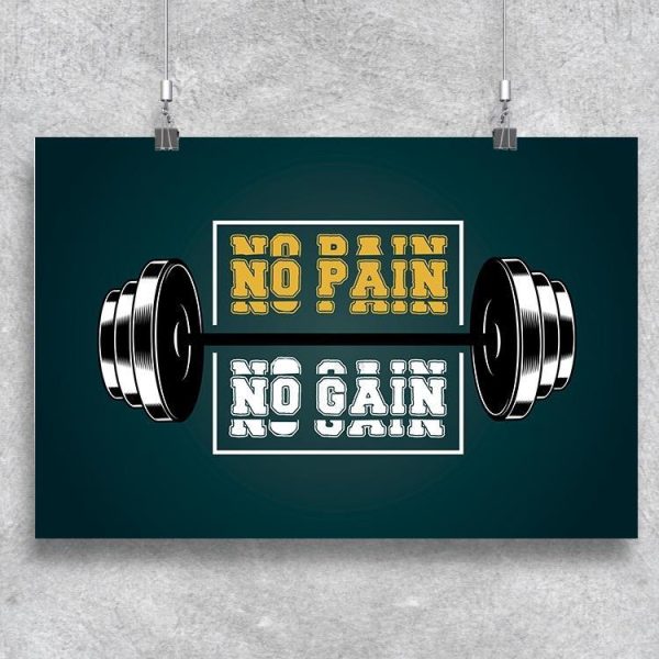No Pain No Gain Barbell Poster -Image by Shutterstock